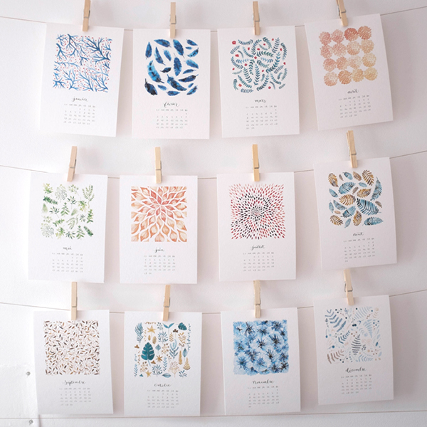600x600 Watercolor Pattern Calendar 2015 On Behance