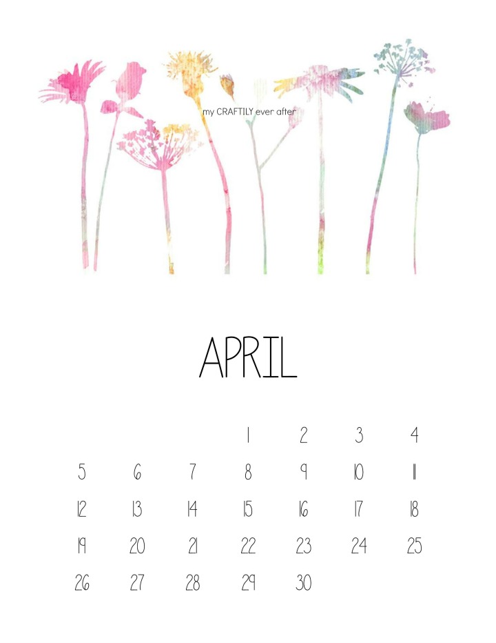 720x932 Watercolor Printable Calendar