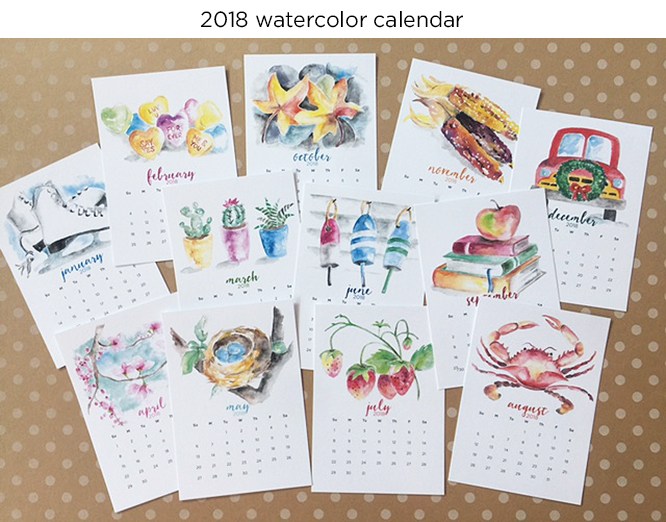 666x522 My 2018 Watercolor Calendars Are Here Amp A Giveaway