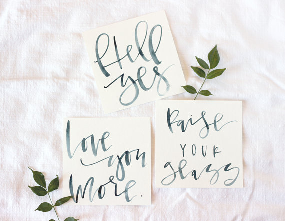 570x442 Etsy Find Watercolor Calligraphy Southern New England Weddings