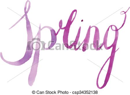 450x327 Hand Painted Watercolor Spring Calligraphy Script Isolated On