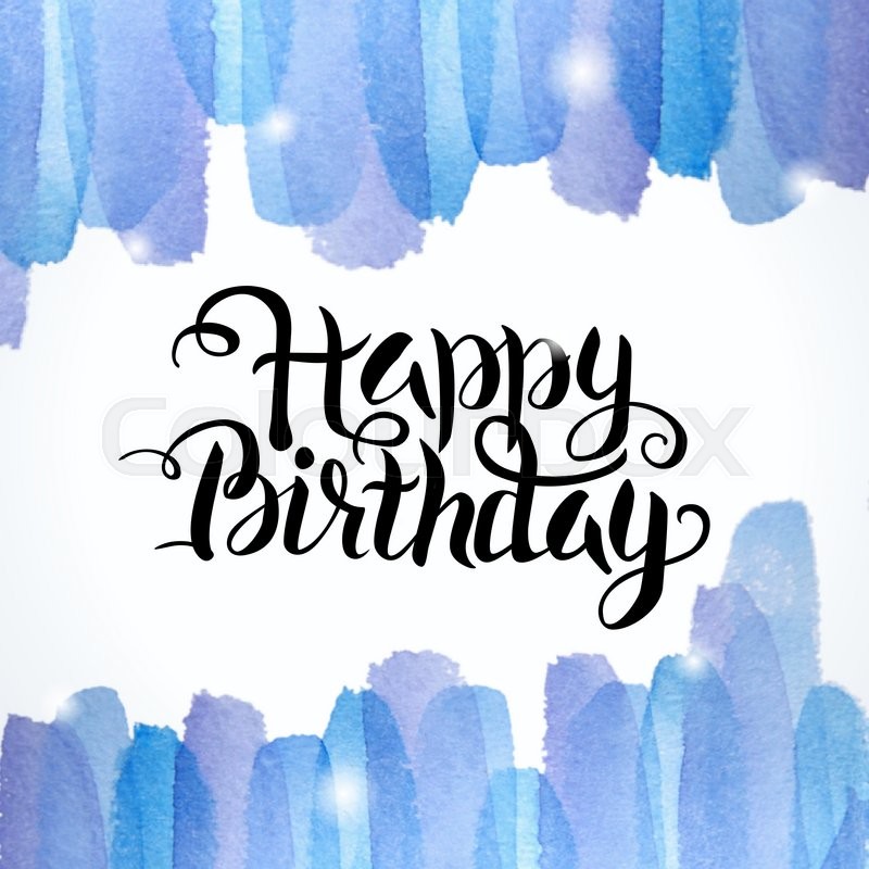 800x800 Happy Birthday Lettering Watercolor Colorful Background