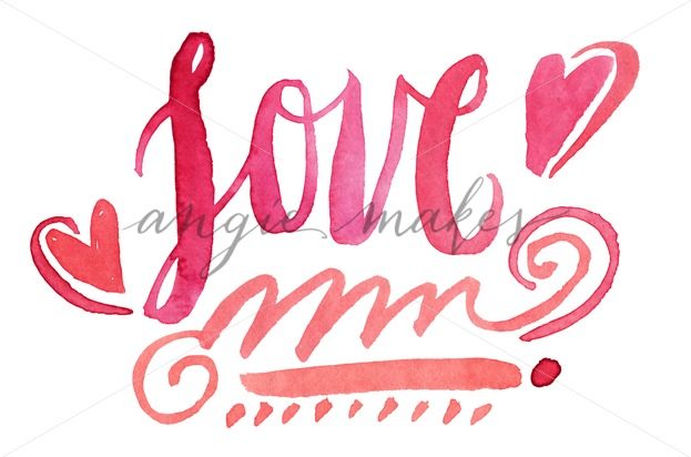 623x412 Love Watercolor Calligraphy Background
