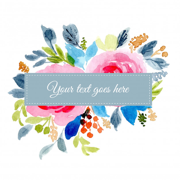 626x626 Pink Blue Floral Watercolor Background Vector Premium Download