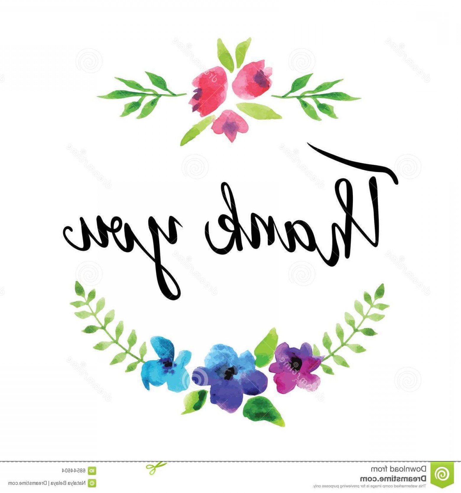 1560x1668 Stock Illustration Flowers Garland Vector Watercolor Calligraphy