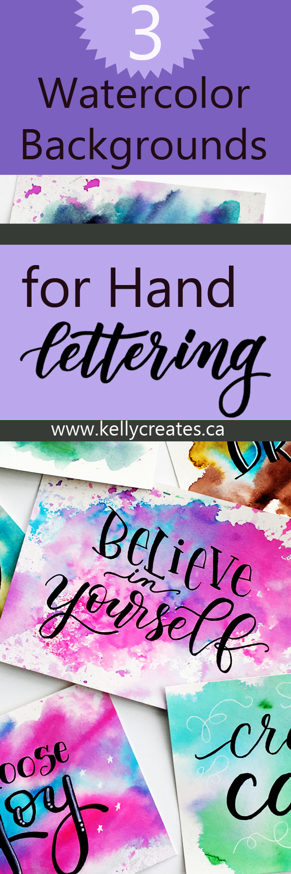 600x1800 Easy Watercolour Background Techniques For Hand Lettering Quotes