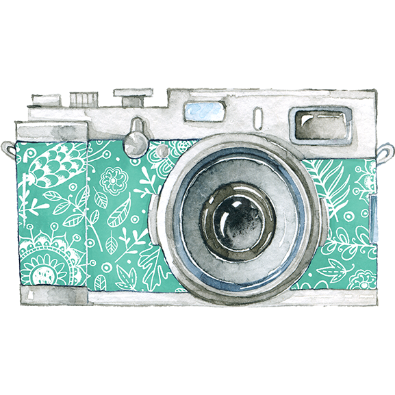577x577 Trendy Watercolor Camera Temporary Tattoo