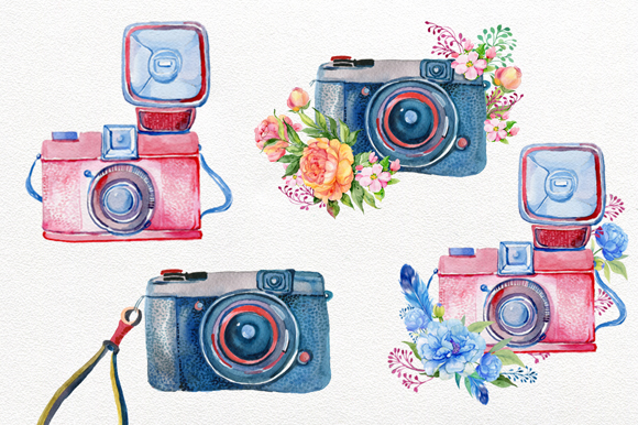 580x386 Vintage Camera Watercolor