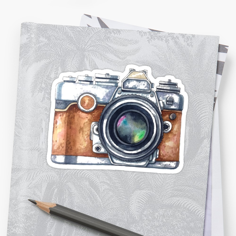 1000x1000 Watercolor Camera Stickers By Kristin Sheaffer Redbubble