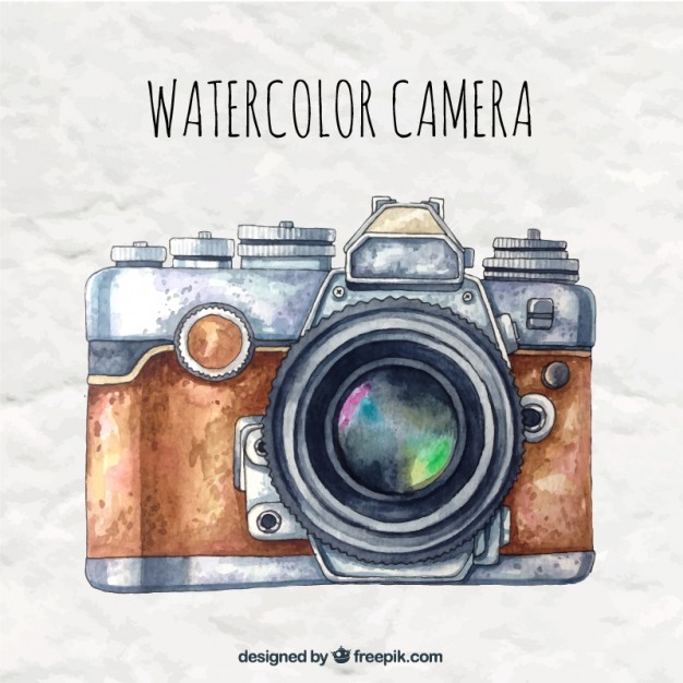 626x626 Watercolor Camera In Retro Style Vector Free Download