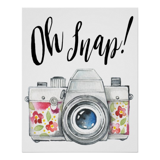 540x540 Oh Snap Watercolor Camera Illustration Poster