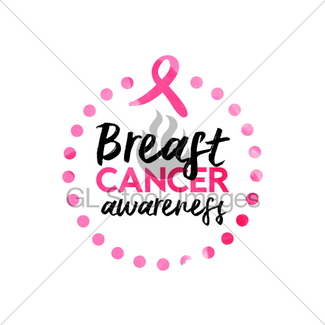 325x325 Pink Breast Cancer Awareness Watercolor Art Quote Gl Stock Images