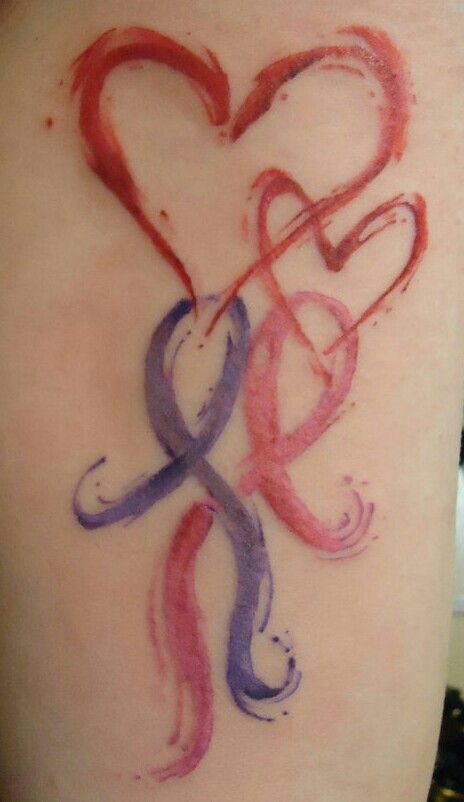 464x802 Watercolor Paintbrush Awareness Ribbon Tattoo. Inspiration. Maybe