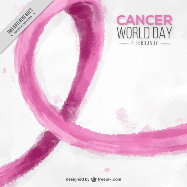 626x626 World Cancer Day Background With Pink Ribbon In Watercolor Style