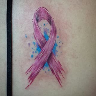 320x320 Watercolor Breast Cancer Tattoo