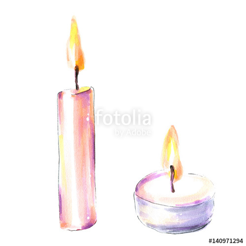 500x500 Candles. Watercolor Stock Photo And Royalty Free Images On