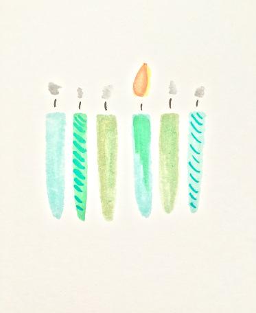 373x456 Diy Watercolor Birthday Candle Cards