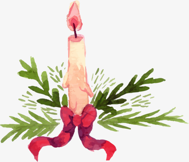 650x556 Hand Painted Watercolor Pink Candle, Hand Painted Candles