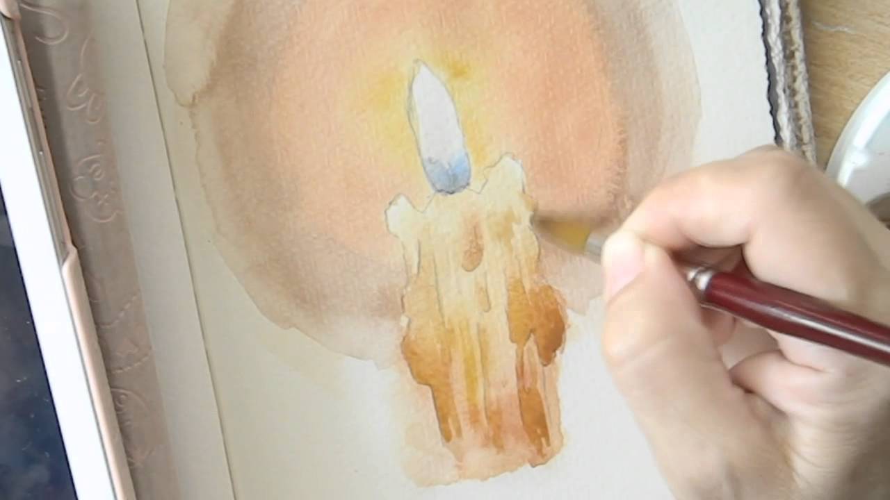 1280x720 How To Paint A Candle With Watercolors