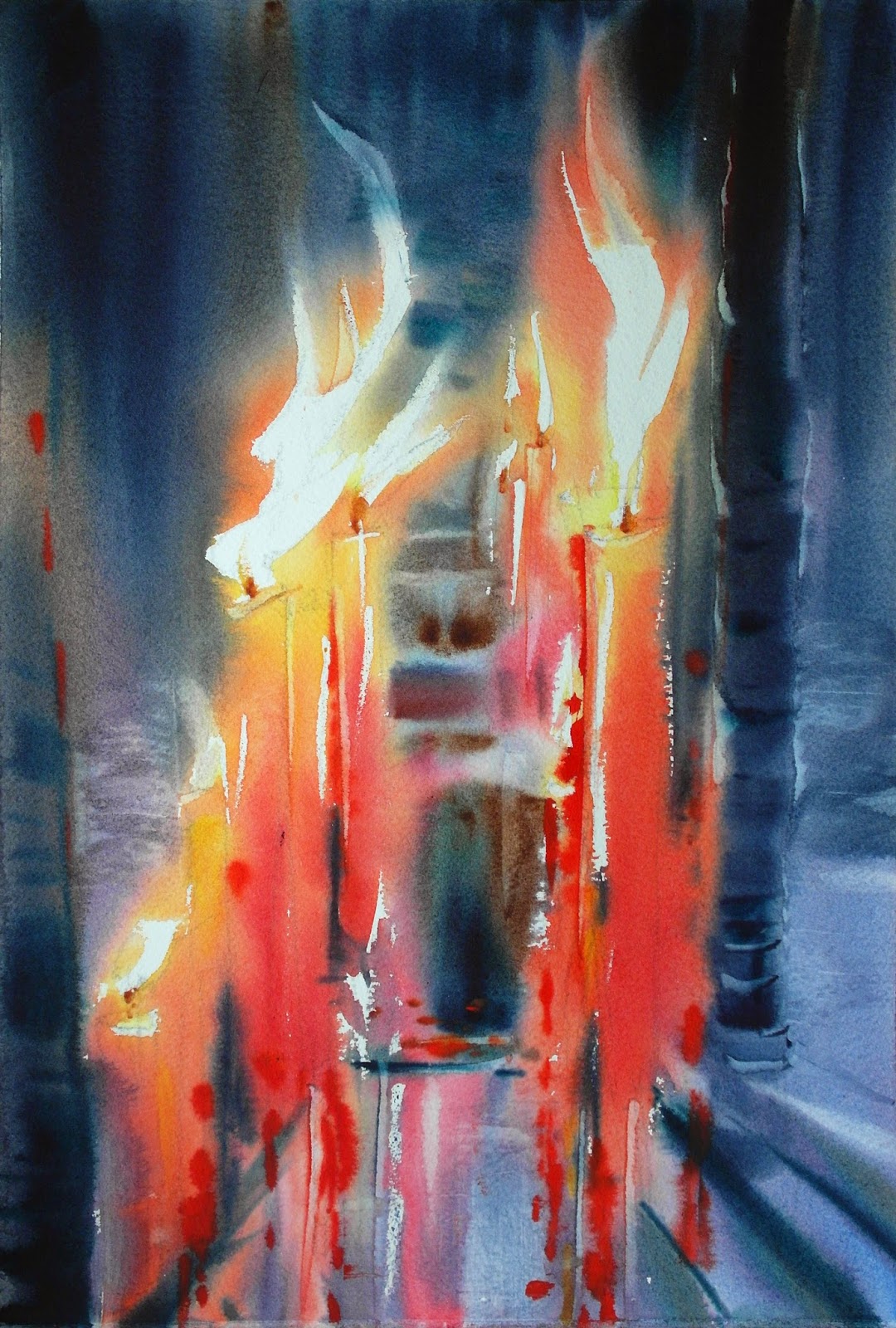 1080x1600 Art Of Watercolor Candle Flames