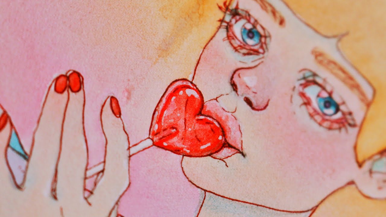 1280x720 Candy Girl Watercolor Speed Painting