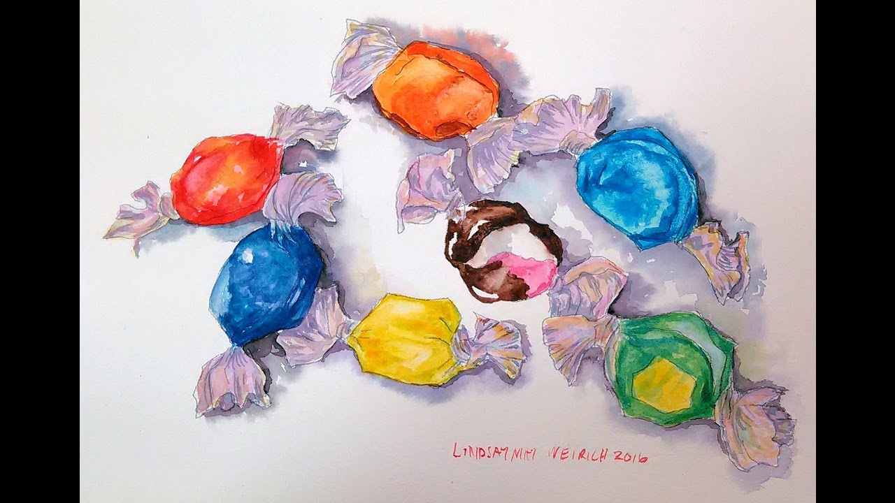 1280x720 Live! Colorful Candy Watercolor Tutorial 1230pm Et
