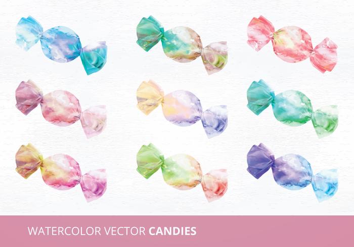 700x490 Watercolor Candies Vector Illustration