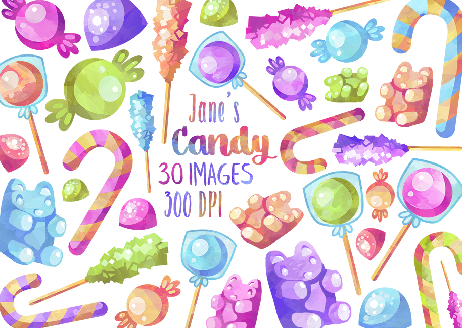 914x650 Watercolor Candy Clipart By Digitalartsi