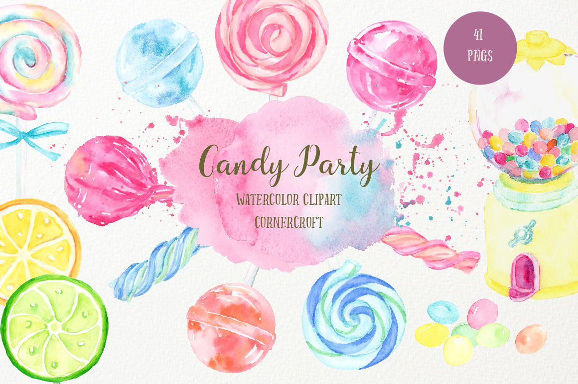 1160x772 Watercolor Candy Party By Cornercroft