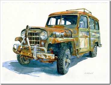 370x281 Paul Buford Vintage Watercolor Paintings Of Antique Cars And