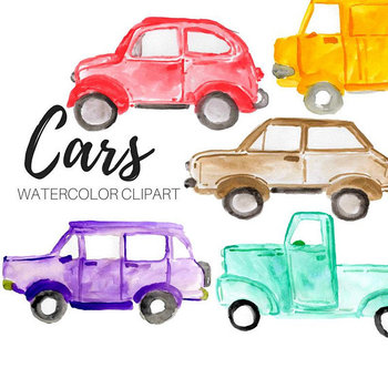 350x350 Watercolor Car Clipart By Writelovely Teachers Pay Teachers