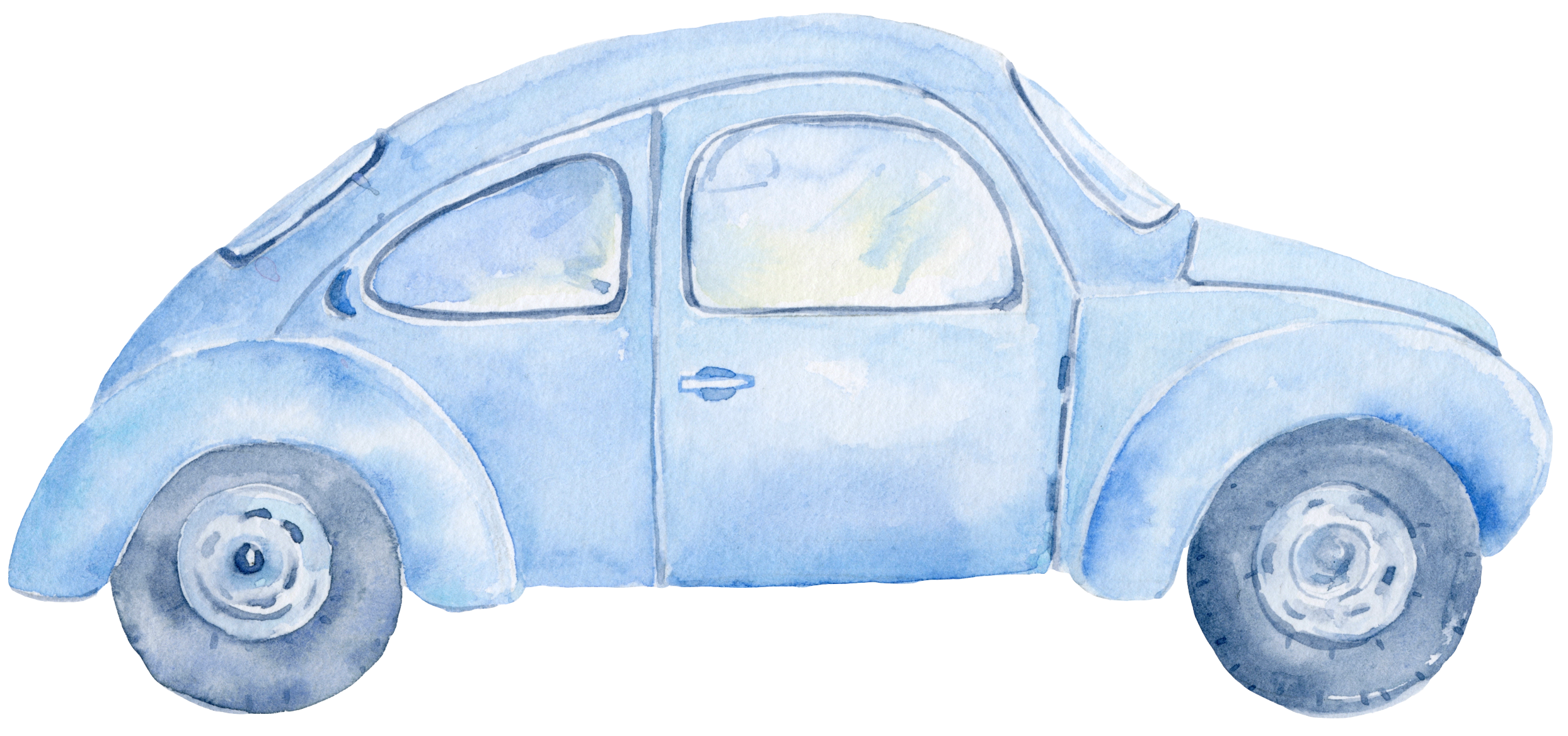 2488x1167 Car Watercolor Painting Clip Art