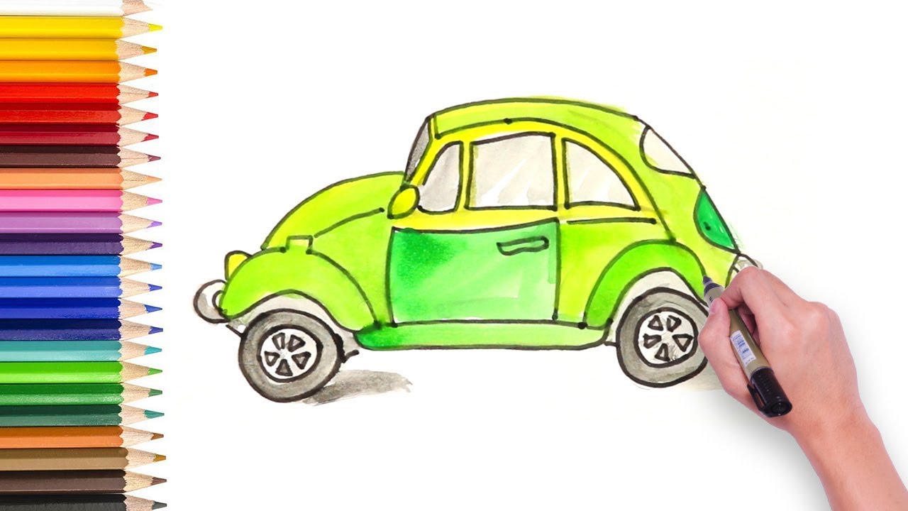 1280x720 How To Draw Car And Color With Watercolor