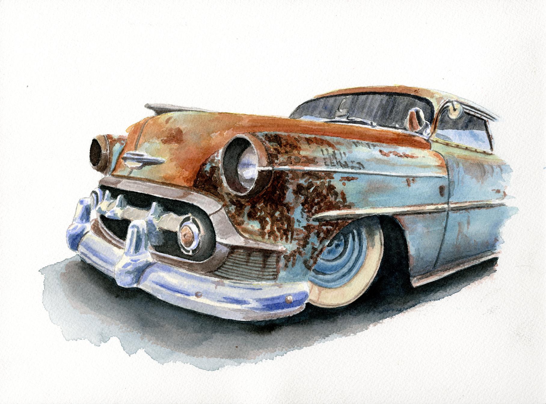 1816x1346 Hot Rod Art In Watercolors