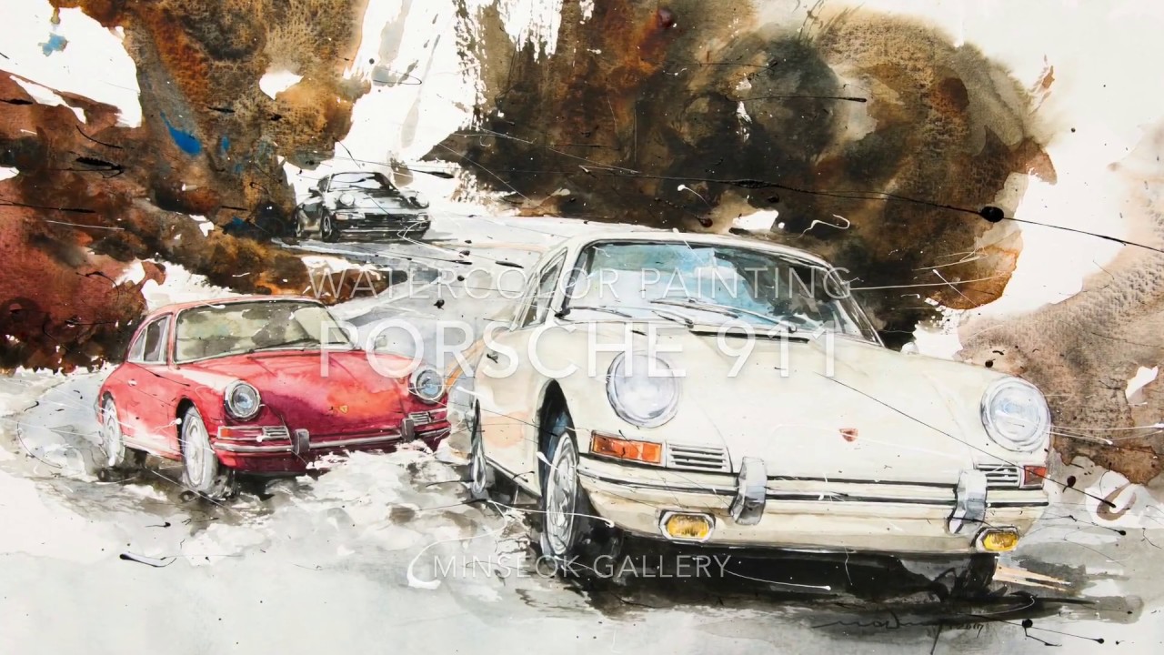 1280x720 Speed Painting Kangcar] Watercolor Painting Porsche 911 And 911t
