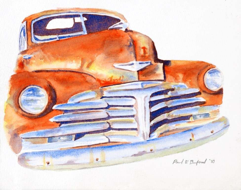 976x768 Hot Rod Art Car Watercolor Painting Rat 419251