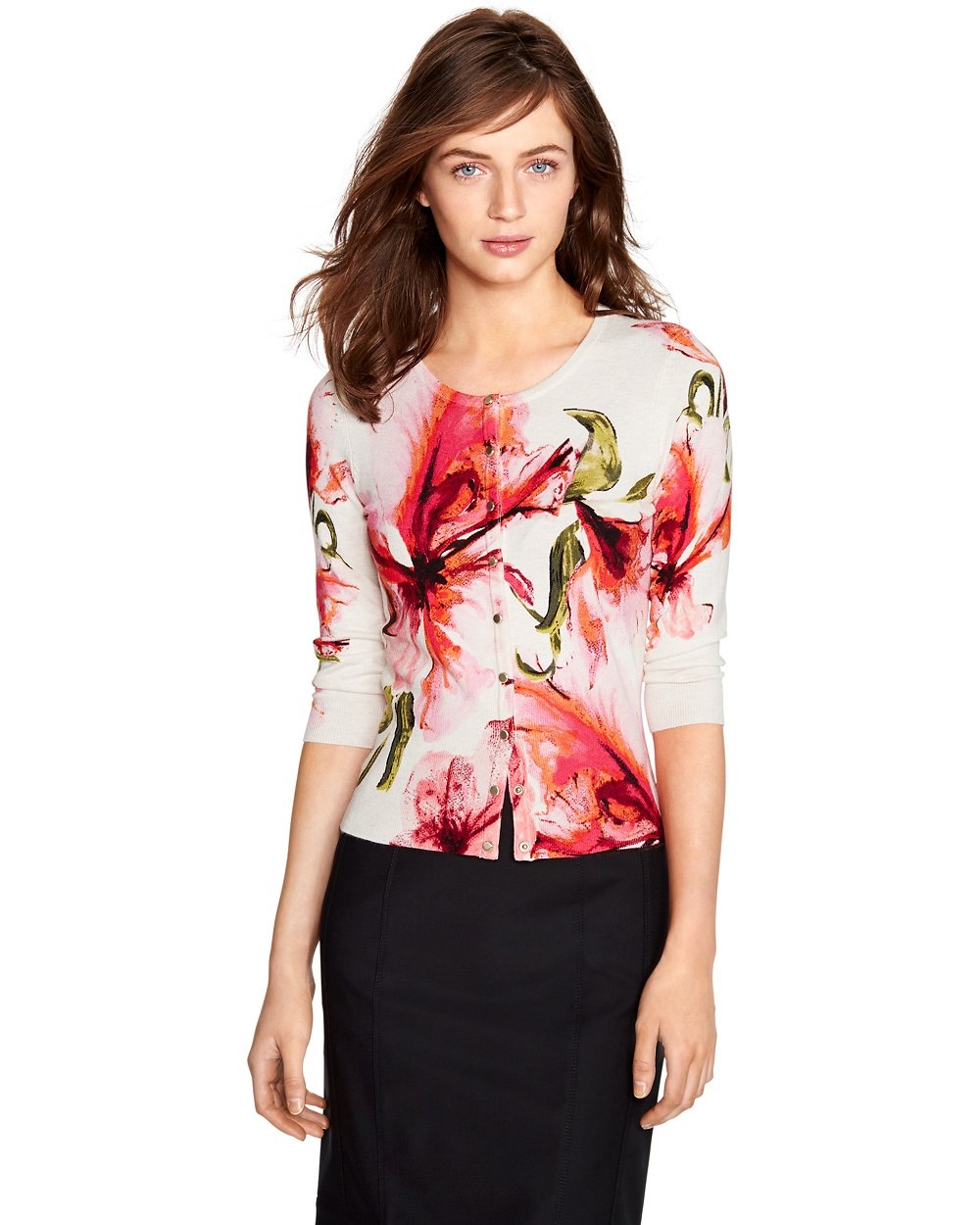 1000x1250 34 Sleeve Watercolor Cardigan