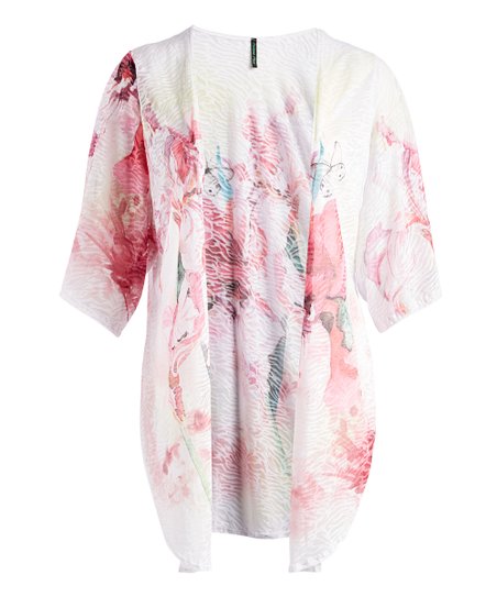 452x543 Poliana Plus Iris Watercolor Open Cardigan