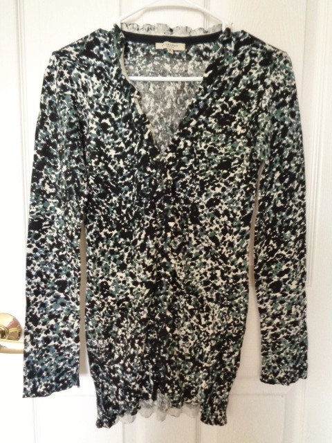 480x640 Burberry Multi Color Watercolor Spot Design Cardigan Top Dress