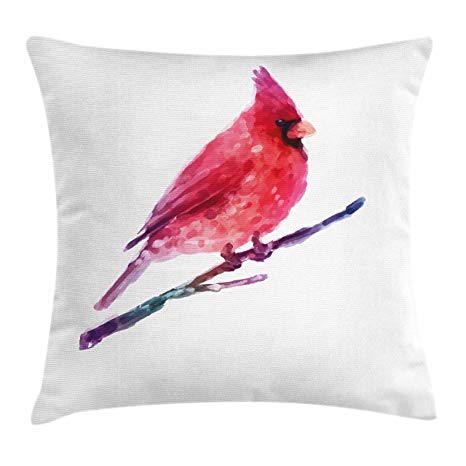 466x466 Lunarable Bird Throw Pillow Cushion Cover, Watercolor