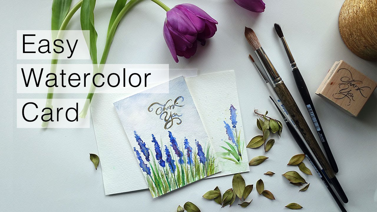 1280x720 How To Watercolor Thank You Card Speed Painting