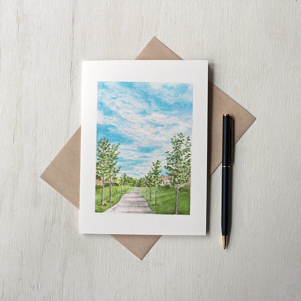 1024x1024 Pathway Watercolor Note Cards Trowel And Paintbrush