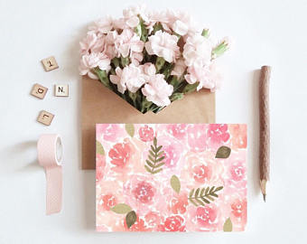 340x270 Watercolor Card Etsy