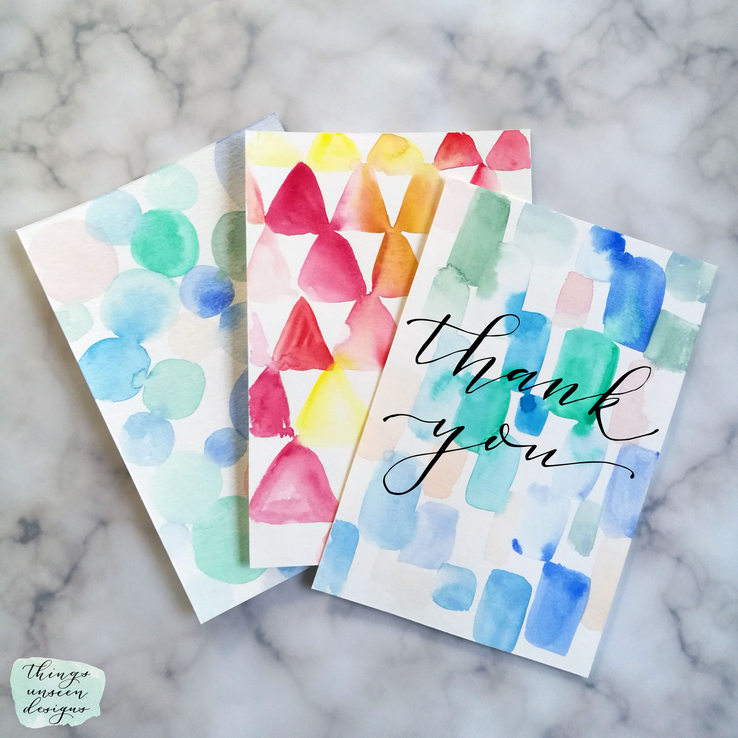 2976x2976 Diy Abstract Watercolor Thank You Cards Things Unseen Designs