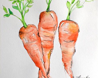 340x270 Watercolor Carrot Etsy