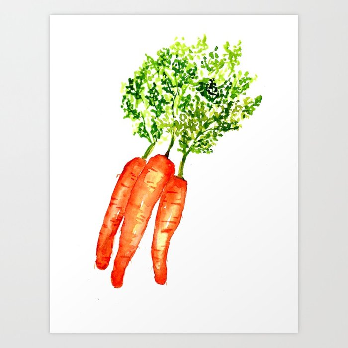 700x700 Watercolor Carrots Art Print By Watercolorshma Society6
