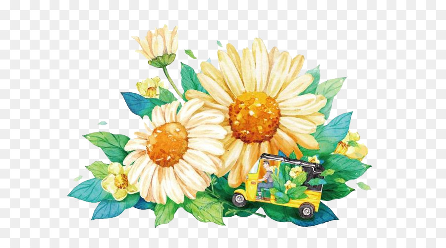 900x500 Download Chrysanthemum Watercolor Painting Cartoon Illustra