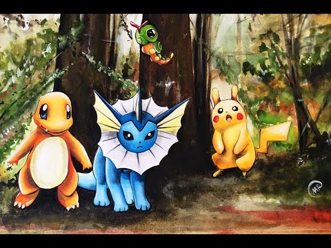480x360 Watercolor Cartoon Painting Full Video Demonstration
