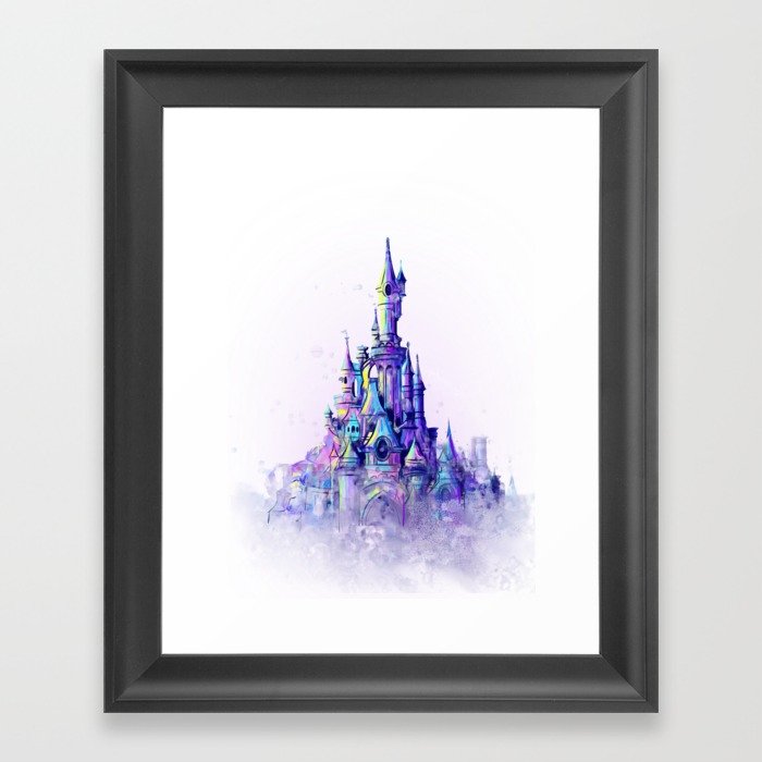 700x700 Disneyland Paris Watercolour Castle Framed Art Print By Tachapope