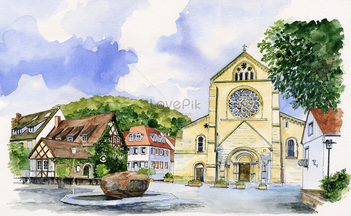 1200x740 Watercolor Castle Photo Image Picture Free Download